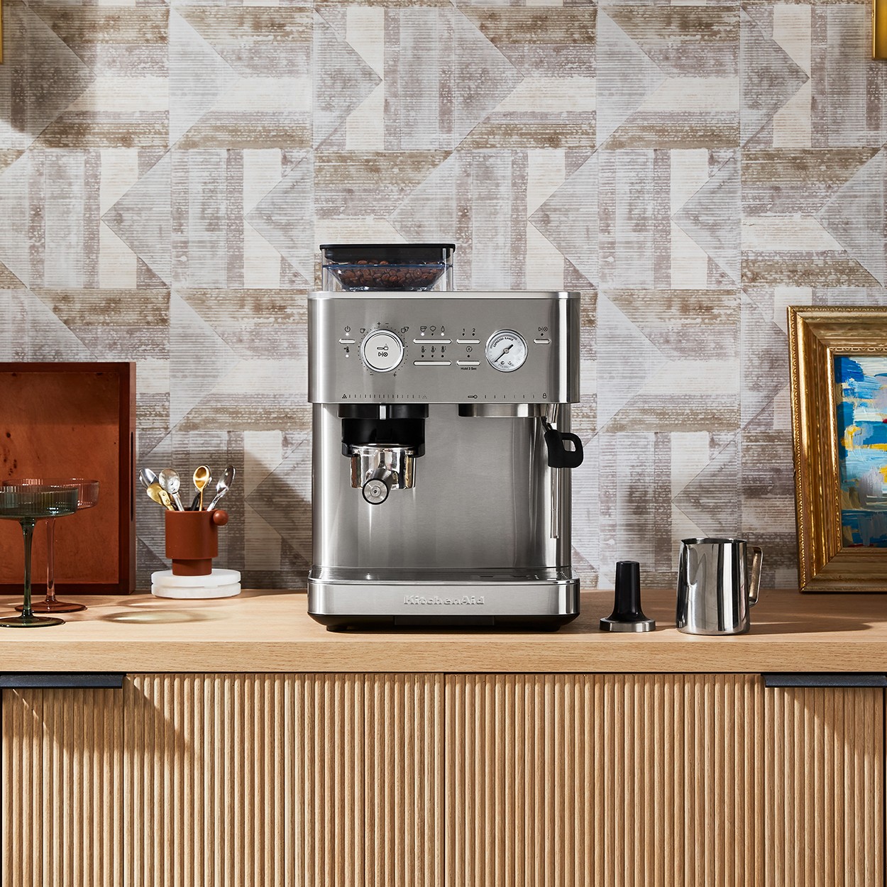 Cafetera Semiautom&aacute;tica Espresso KitchenAid KES6551SX de 2.5 Litros image number null