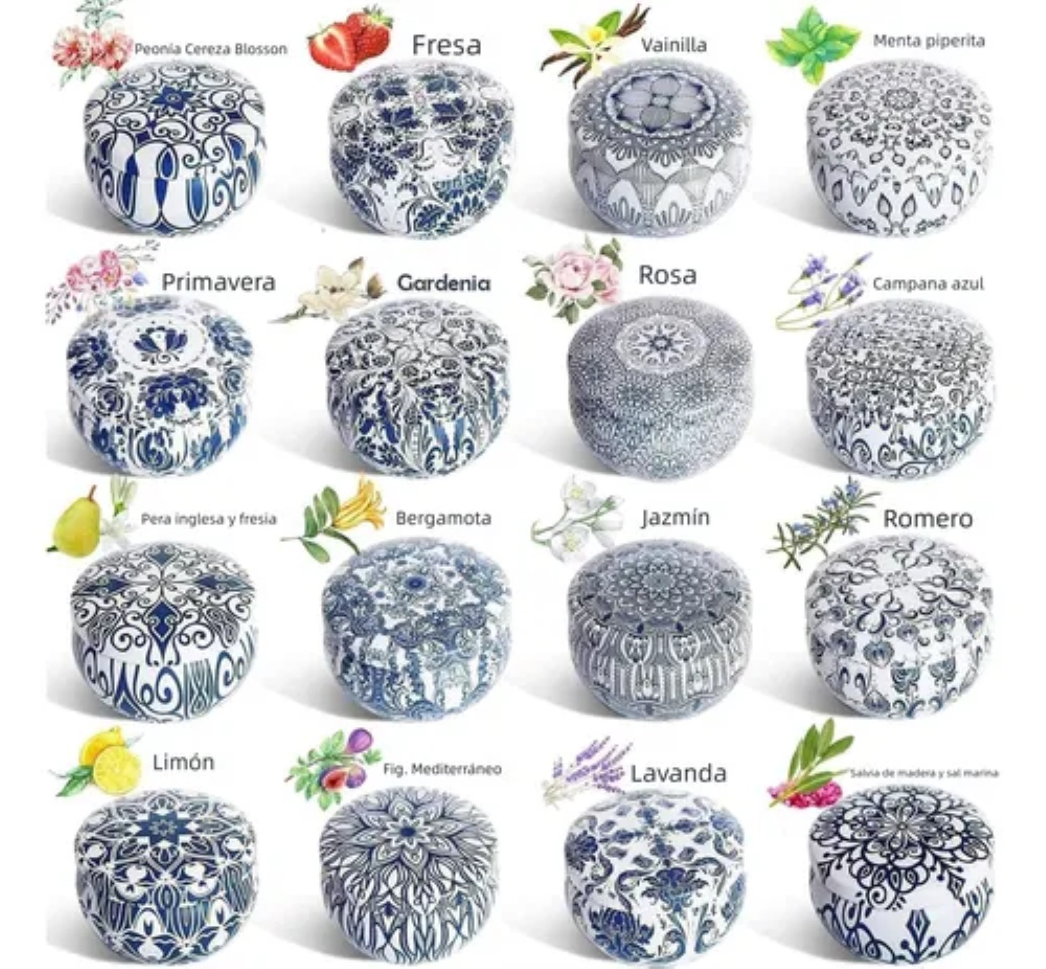 16 Piezas Velas Aromaticas,velas Perfumadas De Cera De Soja Estuche Azul image number null