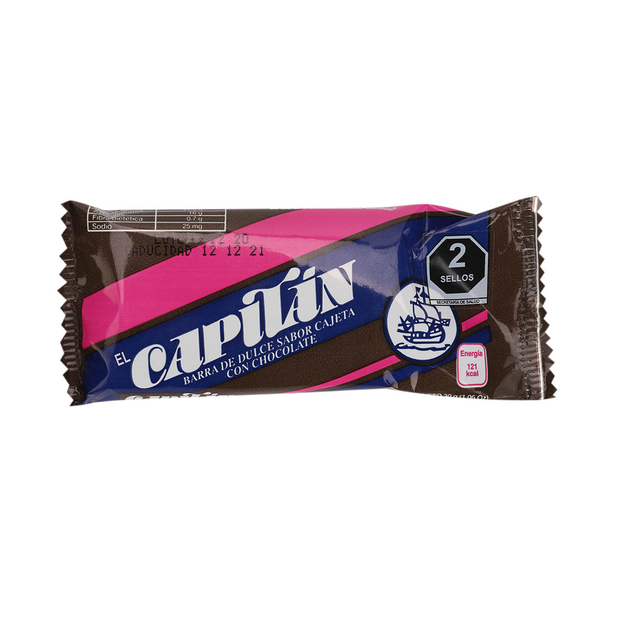 Barra de Dulce Sabor Cajeta con Chocolate 30 g El Capitán image number null