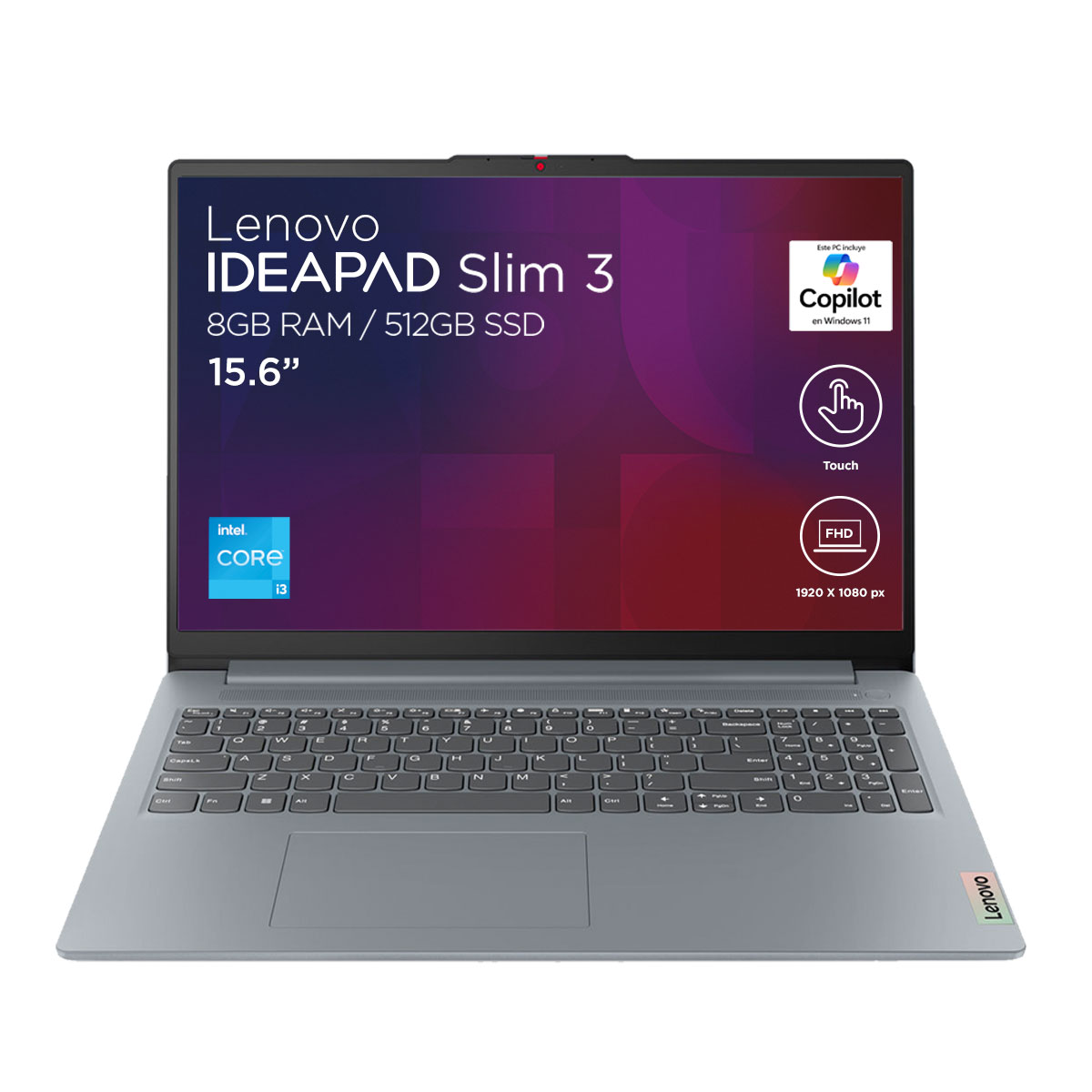 Laptop Lenovo IdeaPad Slim 3 15.6 Pulgadas 15IRU8 CI3 13TH 8GB 512SSD + Mochila image number null