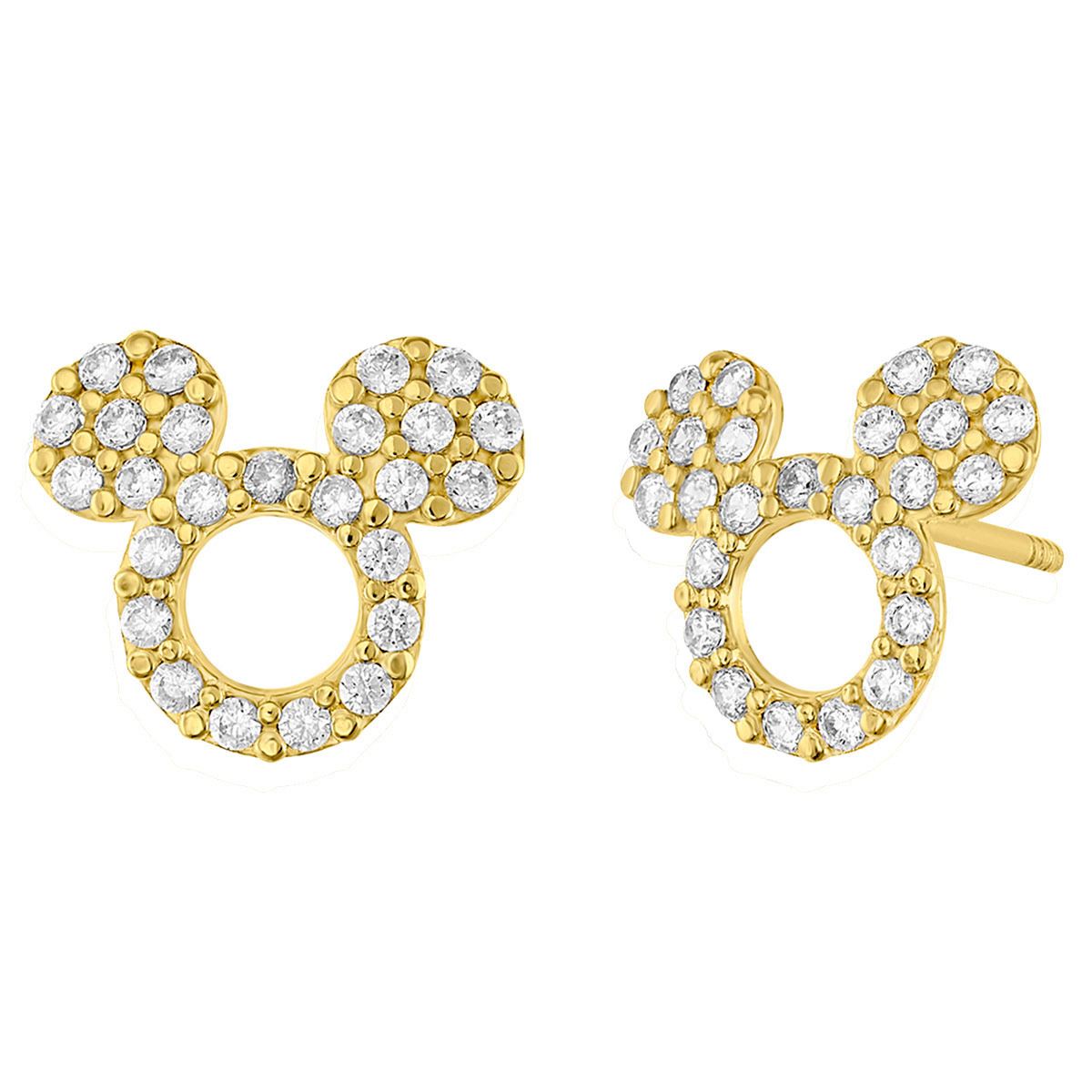 Broquel Mickey Pav&eacute; Oro 14K Disney image number null
