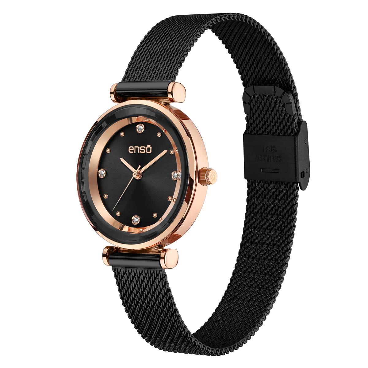 Reloj De Pulso Enso Negro Para Dama image number null