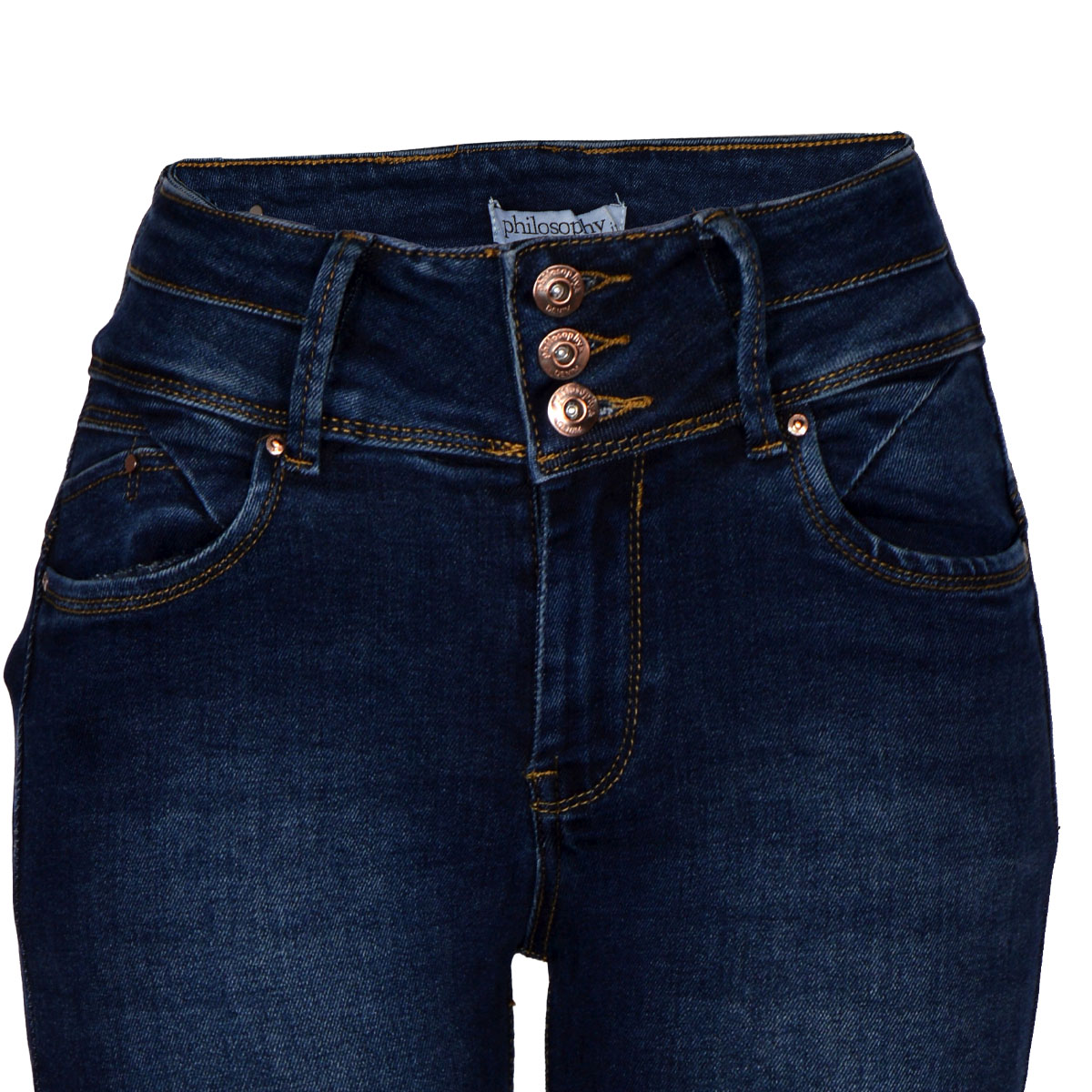 Jeans Skinny con Pretina Ancha Philosophy Color Azul Talla 5 para Mujer image number null