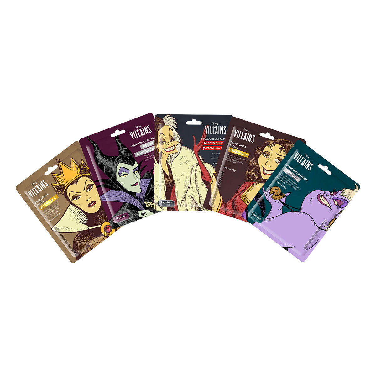 Disney Set de 5 mascarillas Villanas Mix image number null
