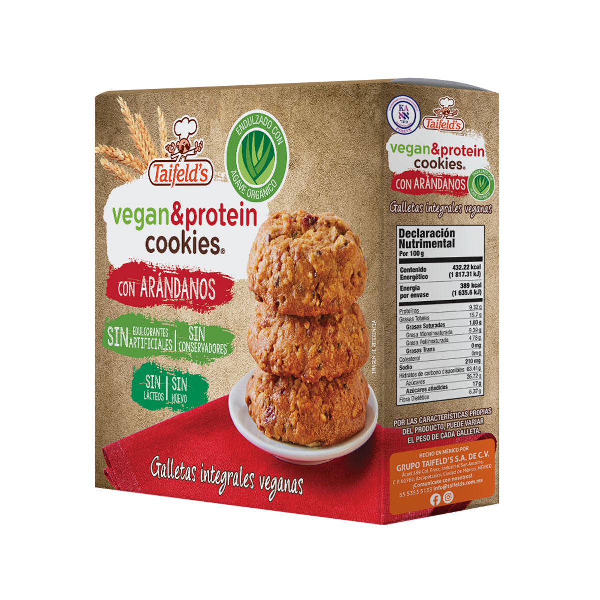 Galletas Integrales Veganas con Ar&aacute;ndanos 90 g Taifeld&acute;s image number null