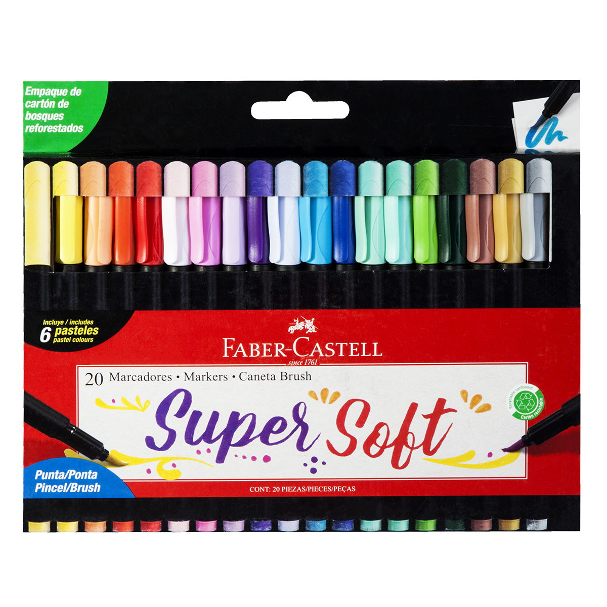Estuche de Marcadores Super Suaves FABER CASTELL 20 piezas image number null