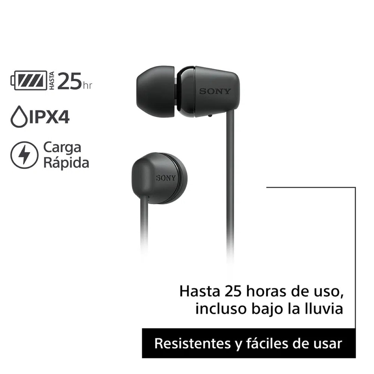 Audífonos Sony WI-C100 Negros image number null