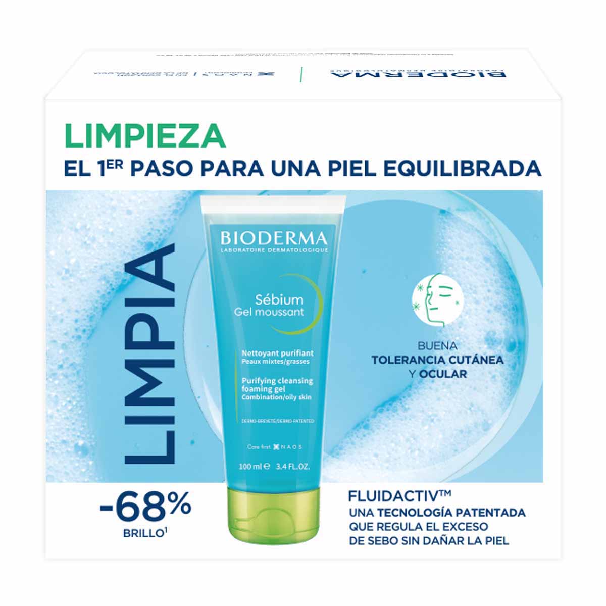 Bioderma Kit-Sebium Gel Moussant 100Ml+Sebium Gel Moussant 200Ml image number null