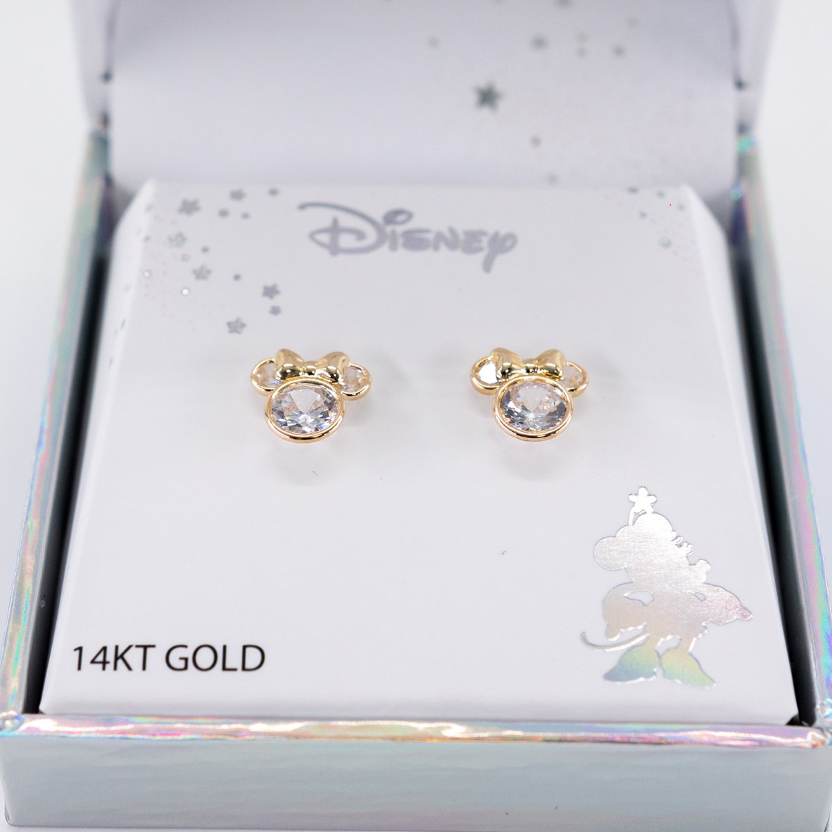 Aretes Minnie Moño Dorado Oro 14K Disney image number null