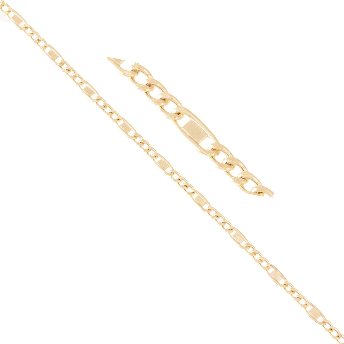 Cadena F&iacute;garo 3x1 50cm Oro 14K Sini image number null