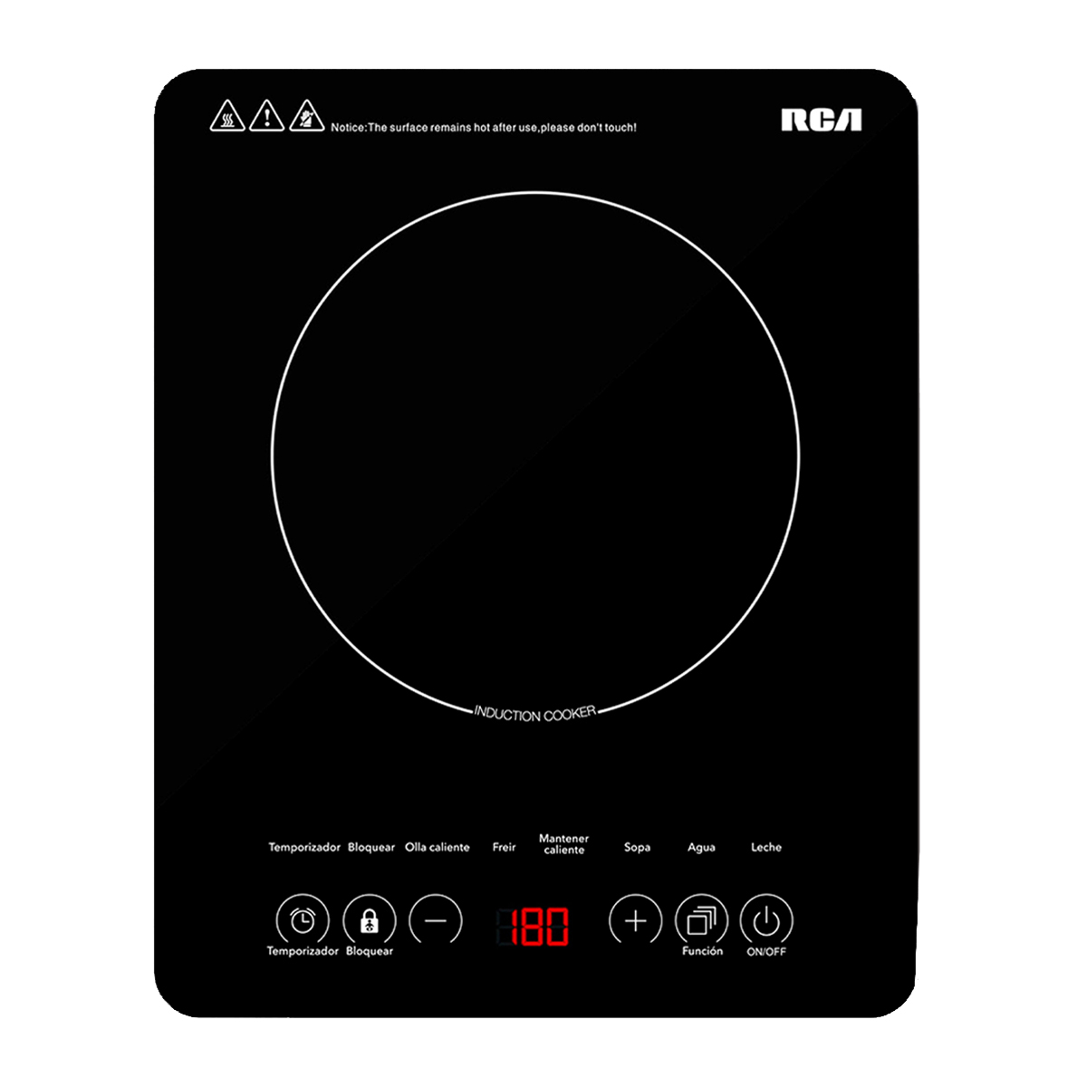 Parrilla de Inducci&oacute;n RCA 1 Quemador Negro RC-12A3 image number null