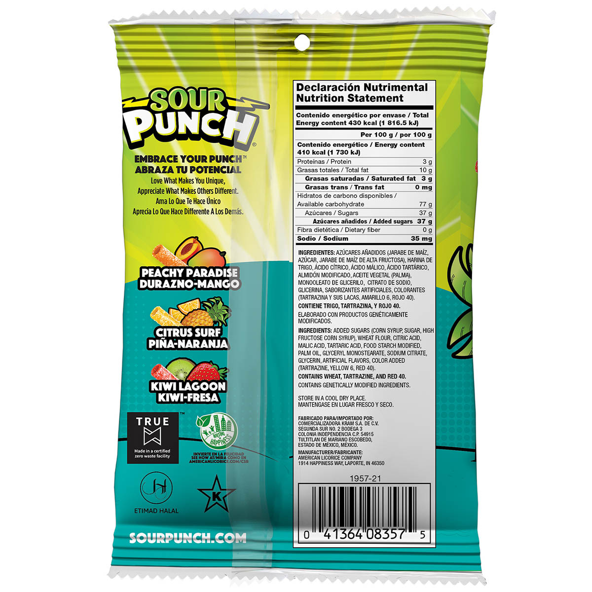 Caramelo Sour Punch Frutas Tropicales image number null