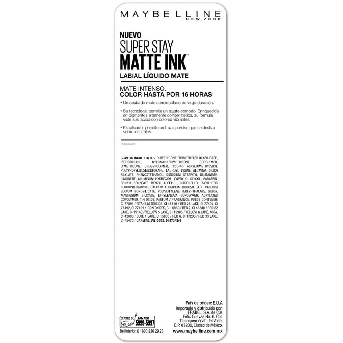 Labial Líquido Maybelline New York Super Stay Matte Ink Lover 5ml image number null