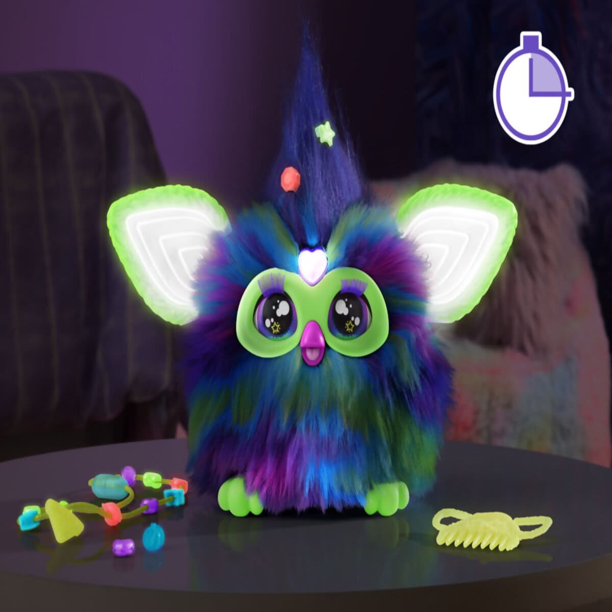 Peluche Interactivo Furby Galaxy Edición Brilla en la Oscuridad de Hasbro image number null