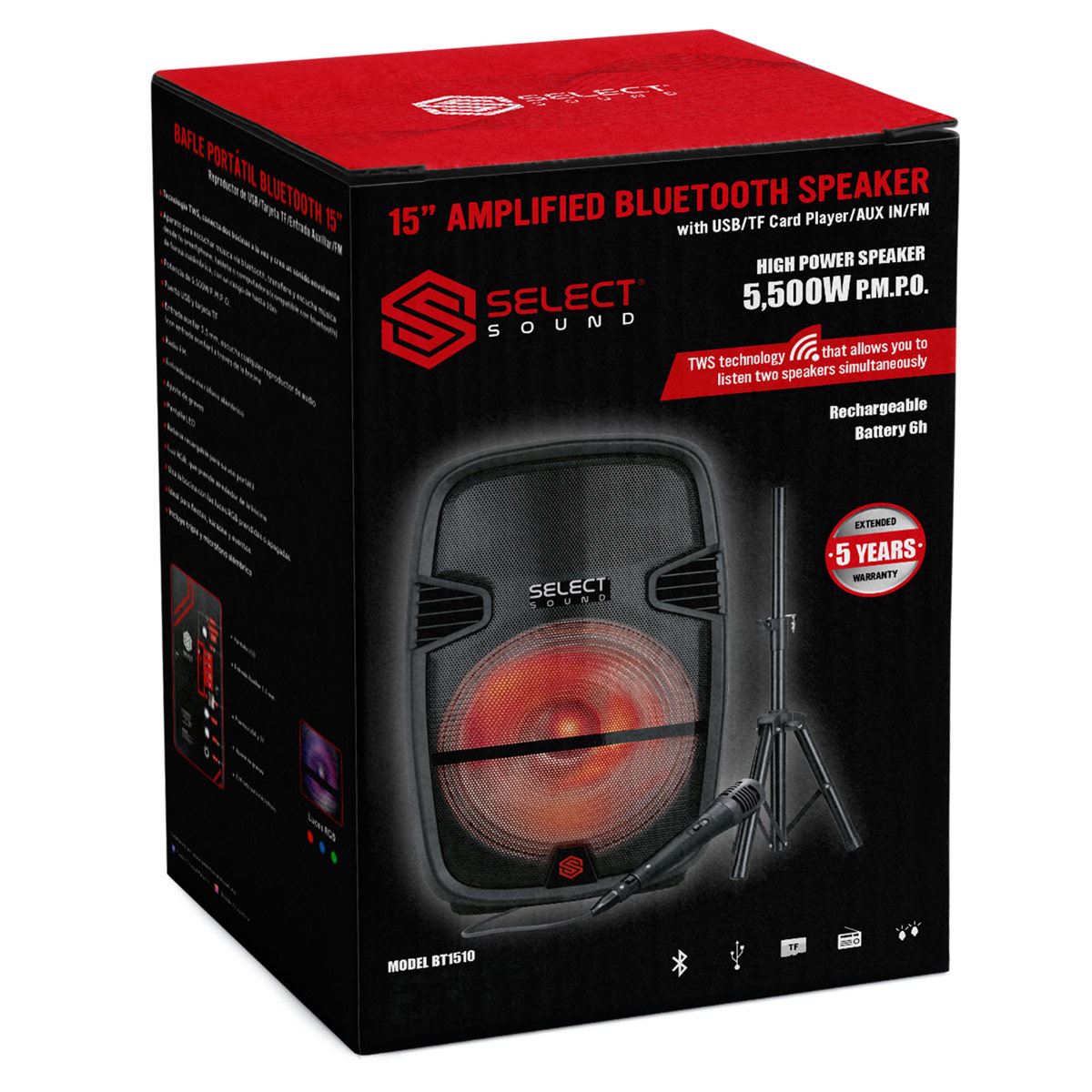 Bafle Recargable Select Sound Bluetooth 15 Mythica" image number null