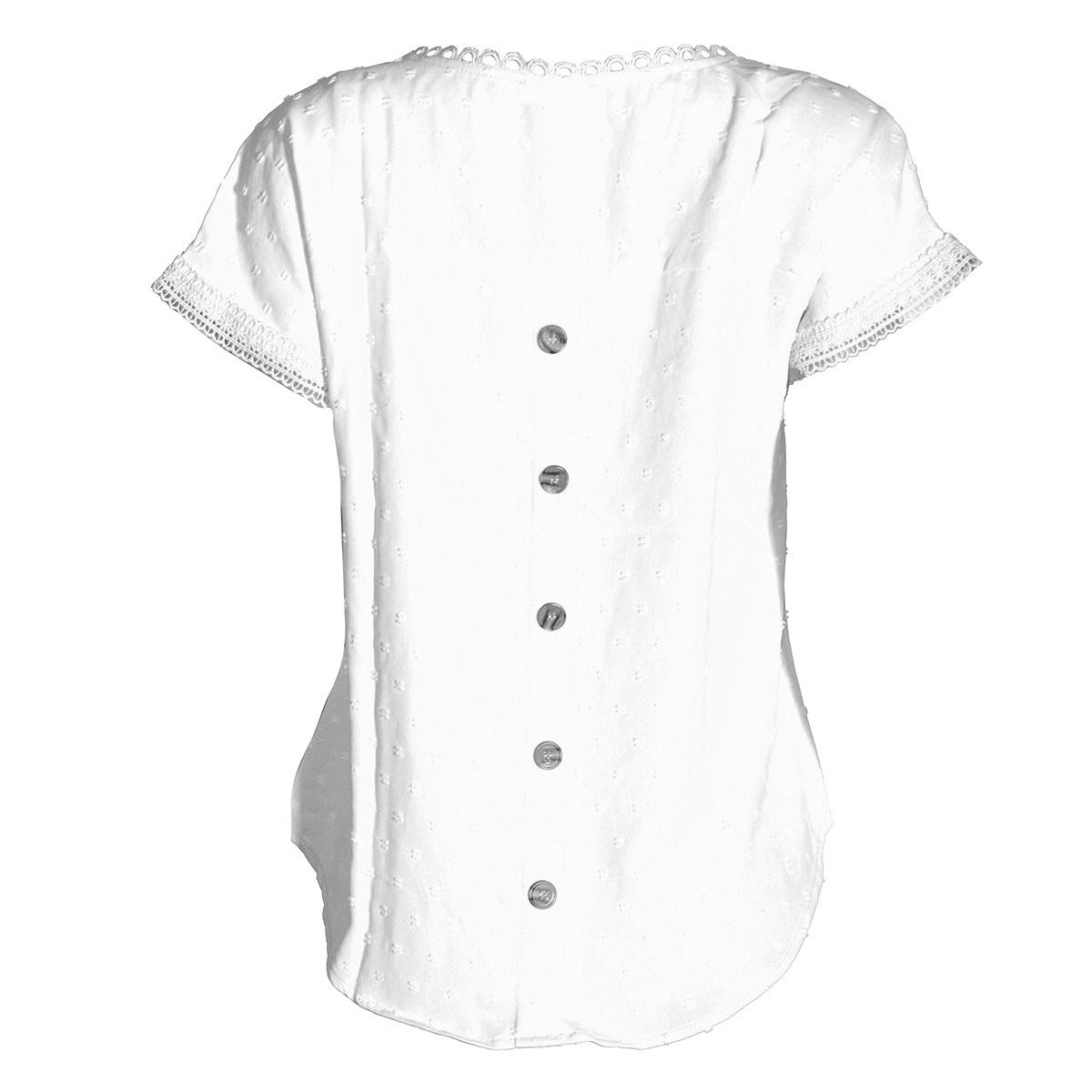 Blusa lisa con detalle tipo encaje en cuello para mujer Philosophy (Talla Grande) image number null