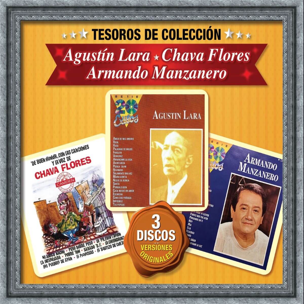 3CDs Tesoros de Colecci&oacute;n - Varios (Manzanero, Lara y Flores) image number null