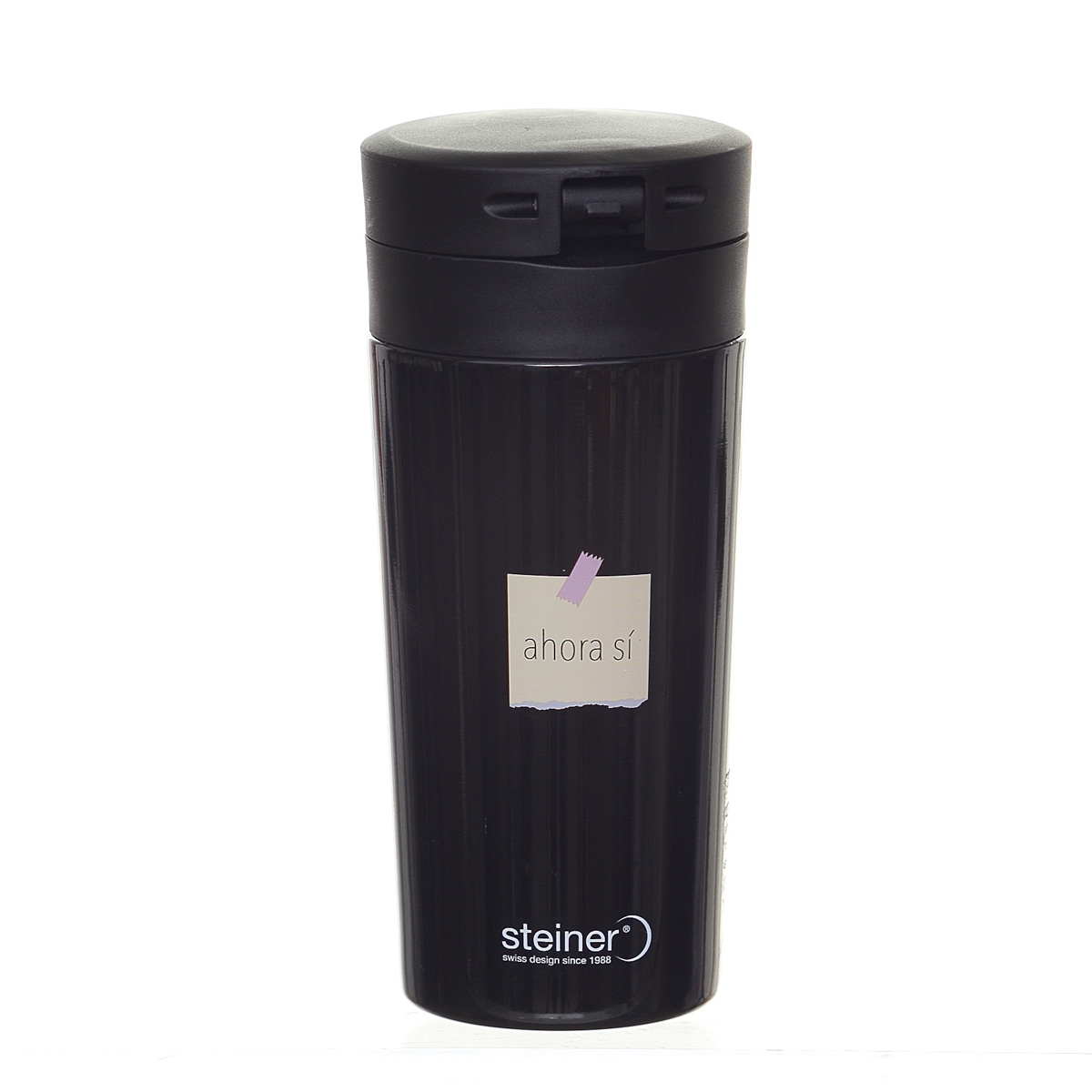 Vaso T&eacute;rmico Steiner Acero Inoxidable Divertido Dise&ntilde;o Negro 350 ml image number null