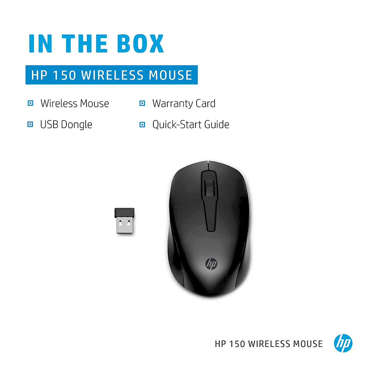Mouse inal&aacute;mbrico HP 150 color negro image number null