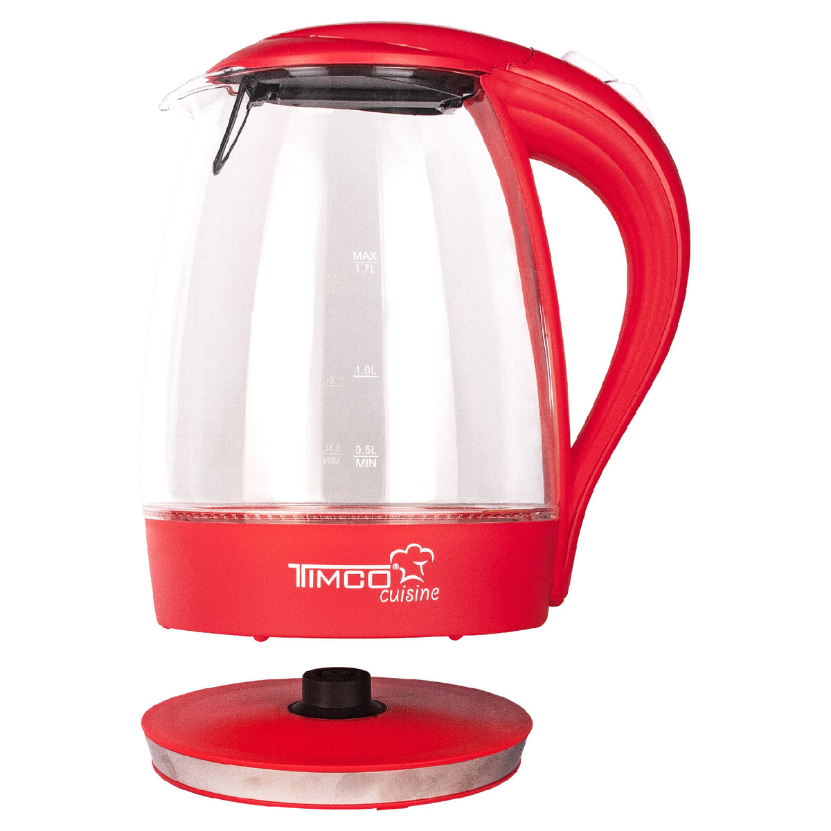 Jarra eléctrica para calentar agua vidrio Roja 1.70 L image number null