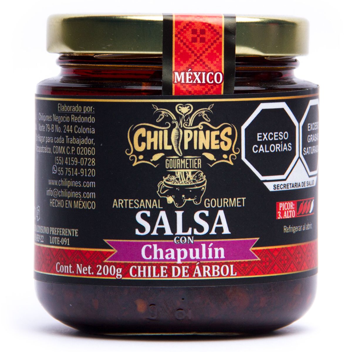 &nbsp;Salsa Con Chapul&iacute;n &Aacute;rbol 200 G Chilipines image number null