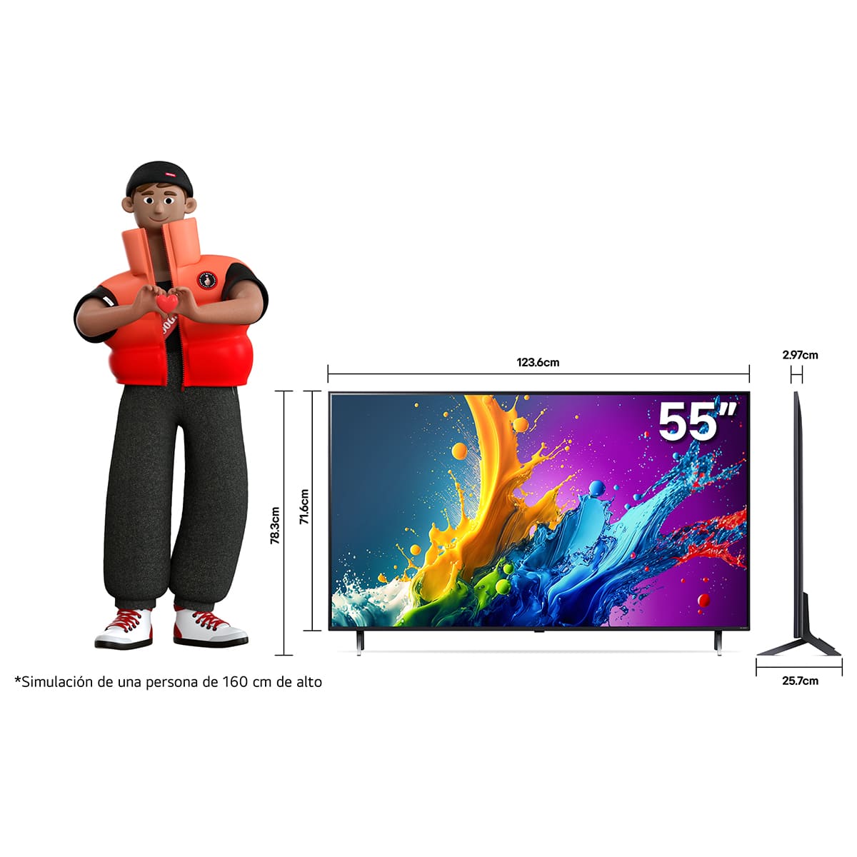 Pantalla LG de 55 Pulgadas 4K ThinQ 55QNED80TSA image number null