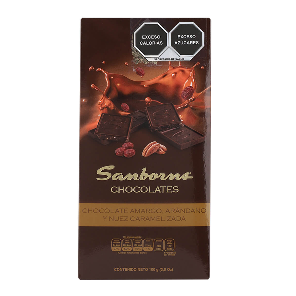 Tablilla chocolate obsc con arandanos y nuez Sanborns image number null