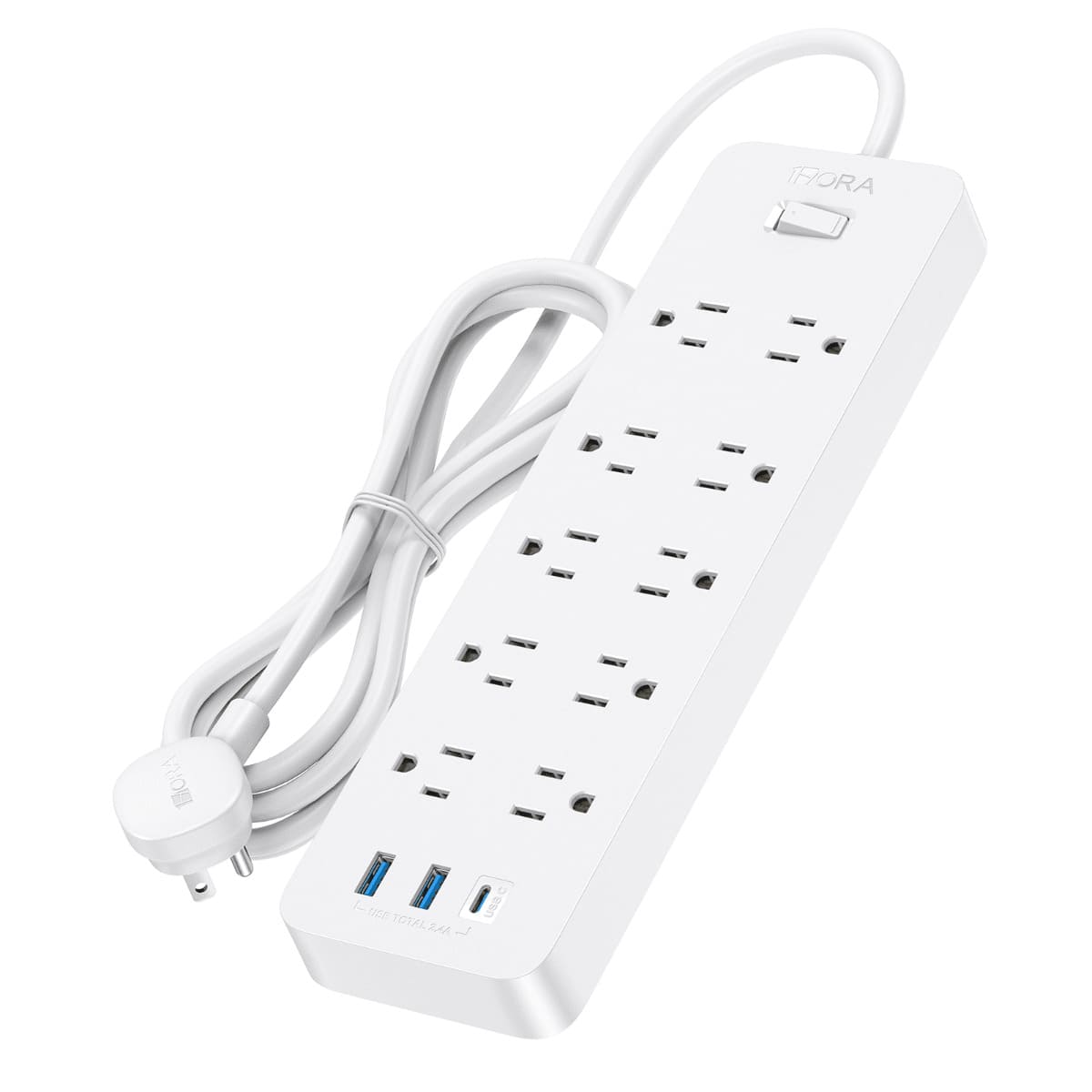 Barra Multicontactos 10 Tomas + 2 puertos 1 USB C 1 USB A image number null