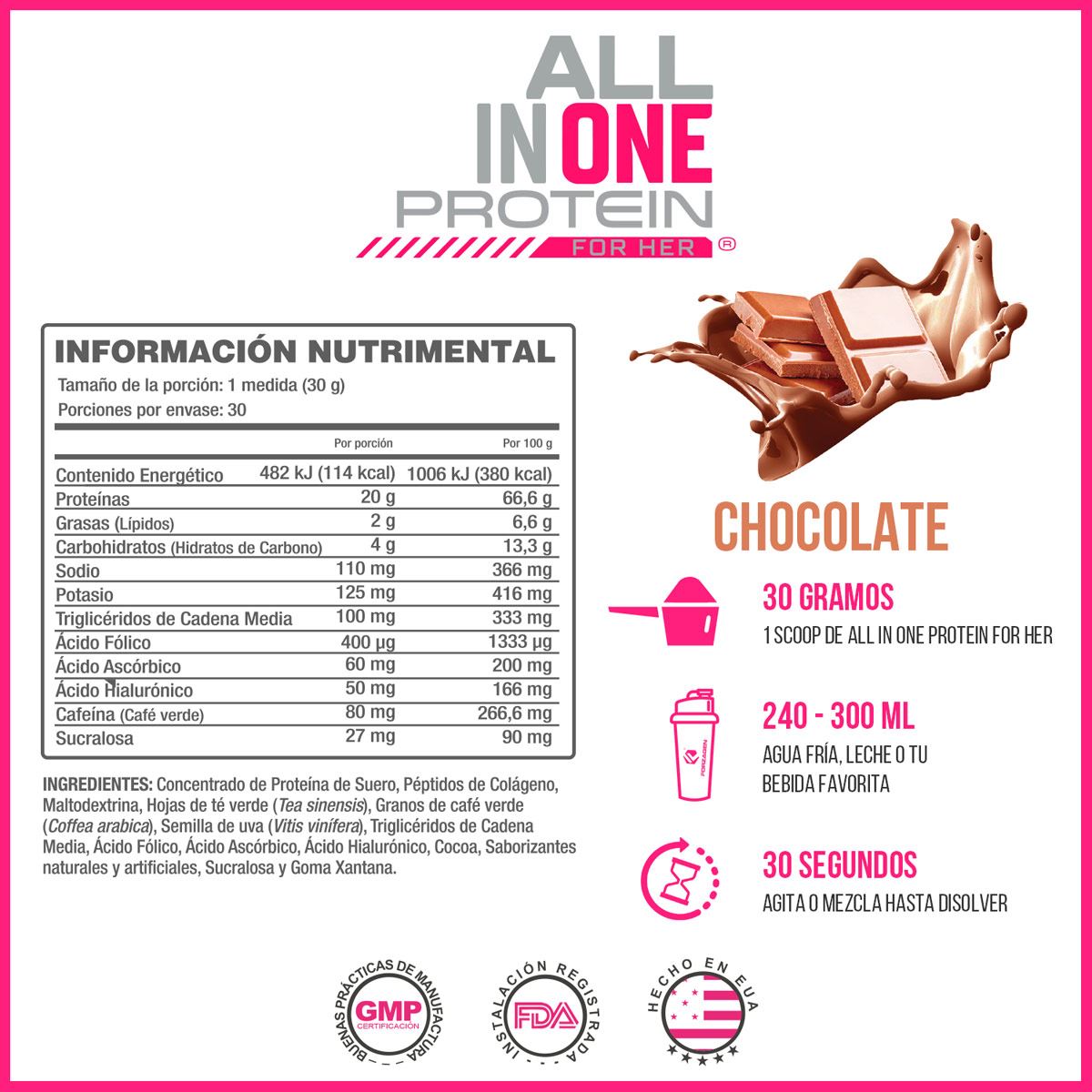 Proteína All In One Protein For Her  907gr  Choc Forzagen image number null