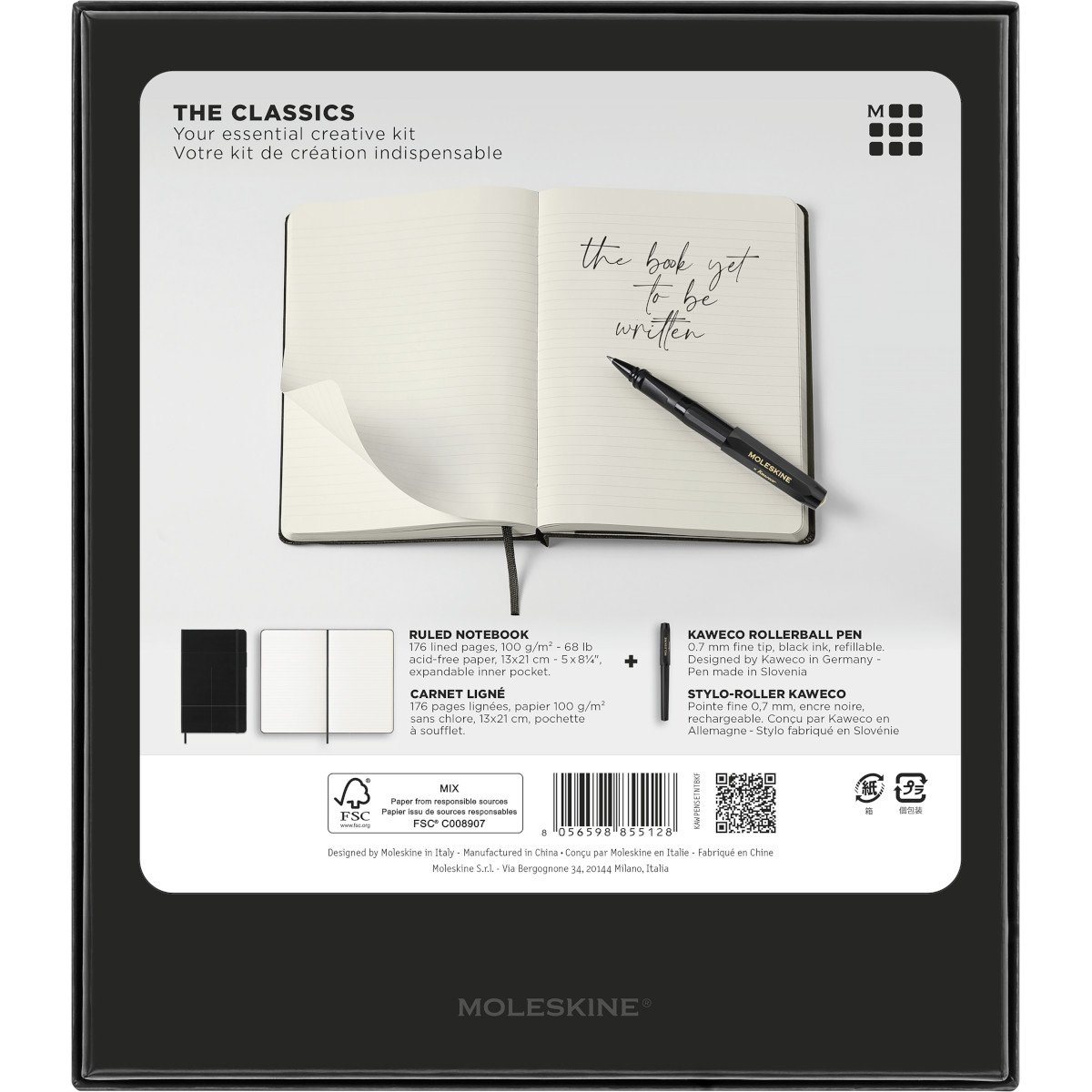 Box Set Kwk y Libreta Grande Negra Hoja Rayada image number null