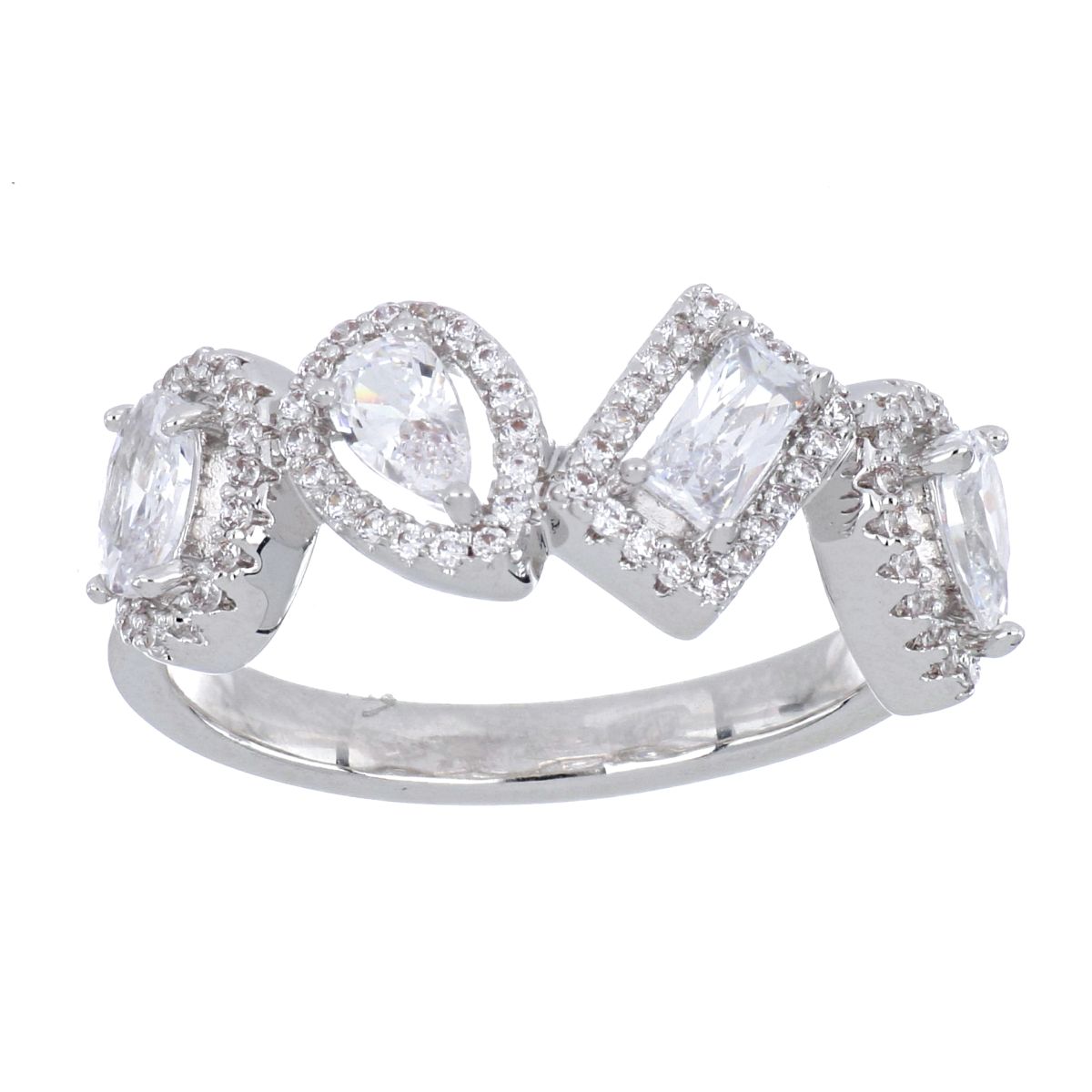 Anillo con Circonita Blanca Plata Farfalla Bonetti image number null