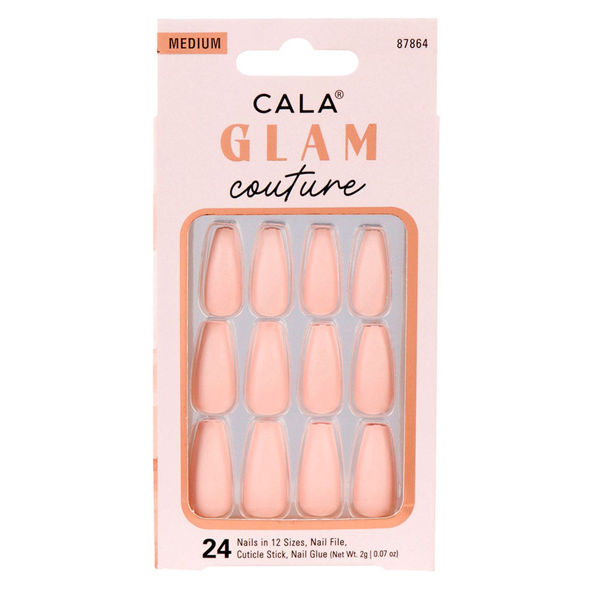 Kit U&ntilde;as Postizas Medium Coffin Nude Matte 24 piezas image number null