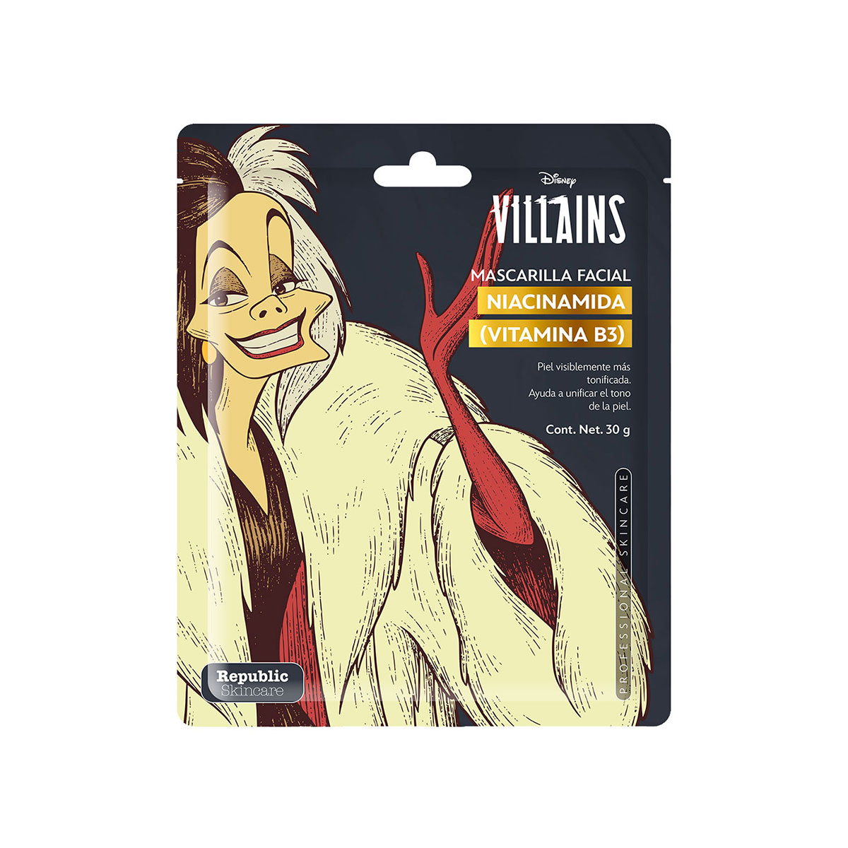 Disney Mascarilla Individual Cruella Niacinamida (Vitamina B3) image number null
