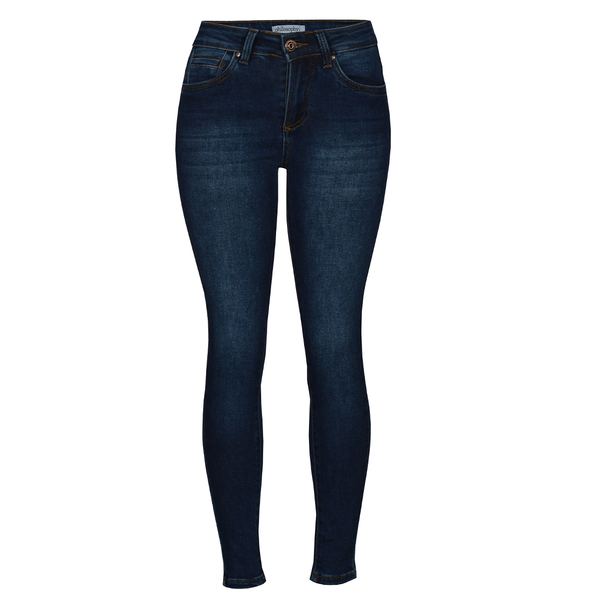 Jeans Skinny con Bolsillos Philosophy Color Azul Obscuro Talla 1 para Mujer image number null