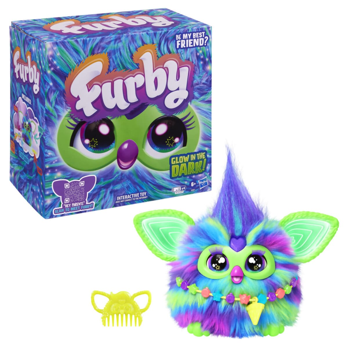 Peluche Interactivo Furby Galaxy Edición Brilla en la Oscuridad de Hasbro image number null