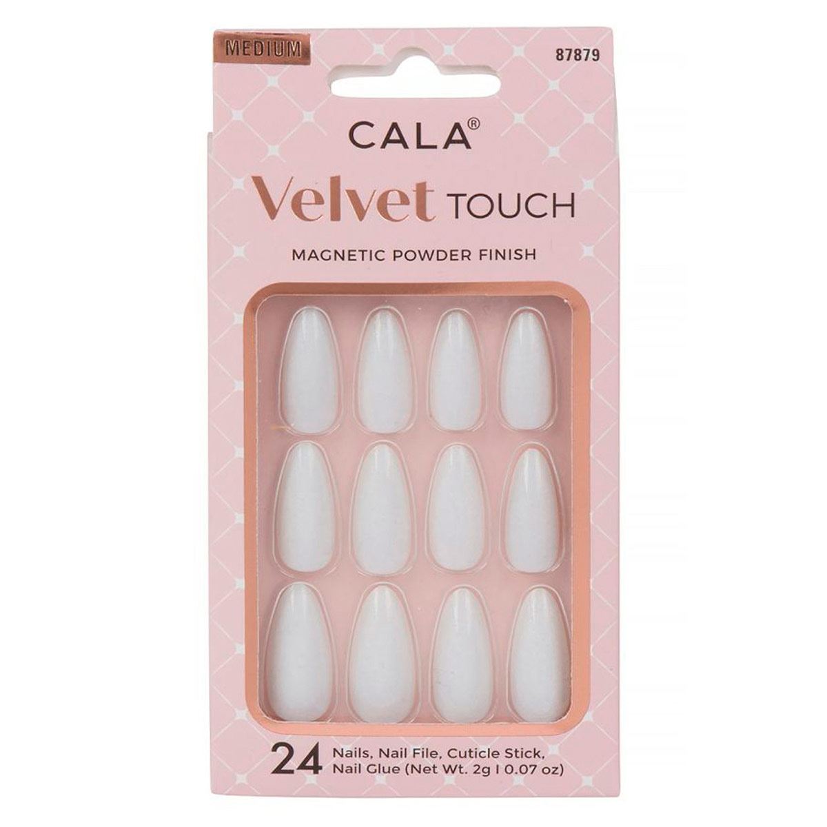 Kit U&ntilde;as Postizas Velvet Medium Almond Perla Cateye 24 piezas image number null