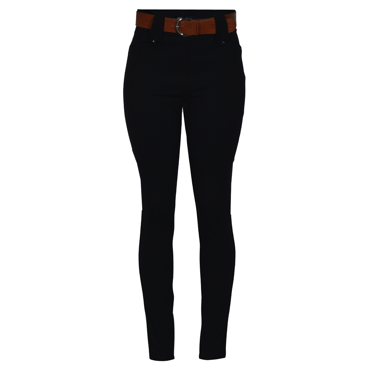 Pantalón Recto con Cinturón Philosophy Color Negro Talla Chica para Mujer image number null