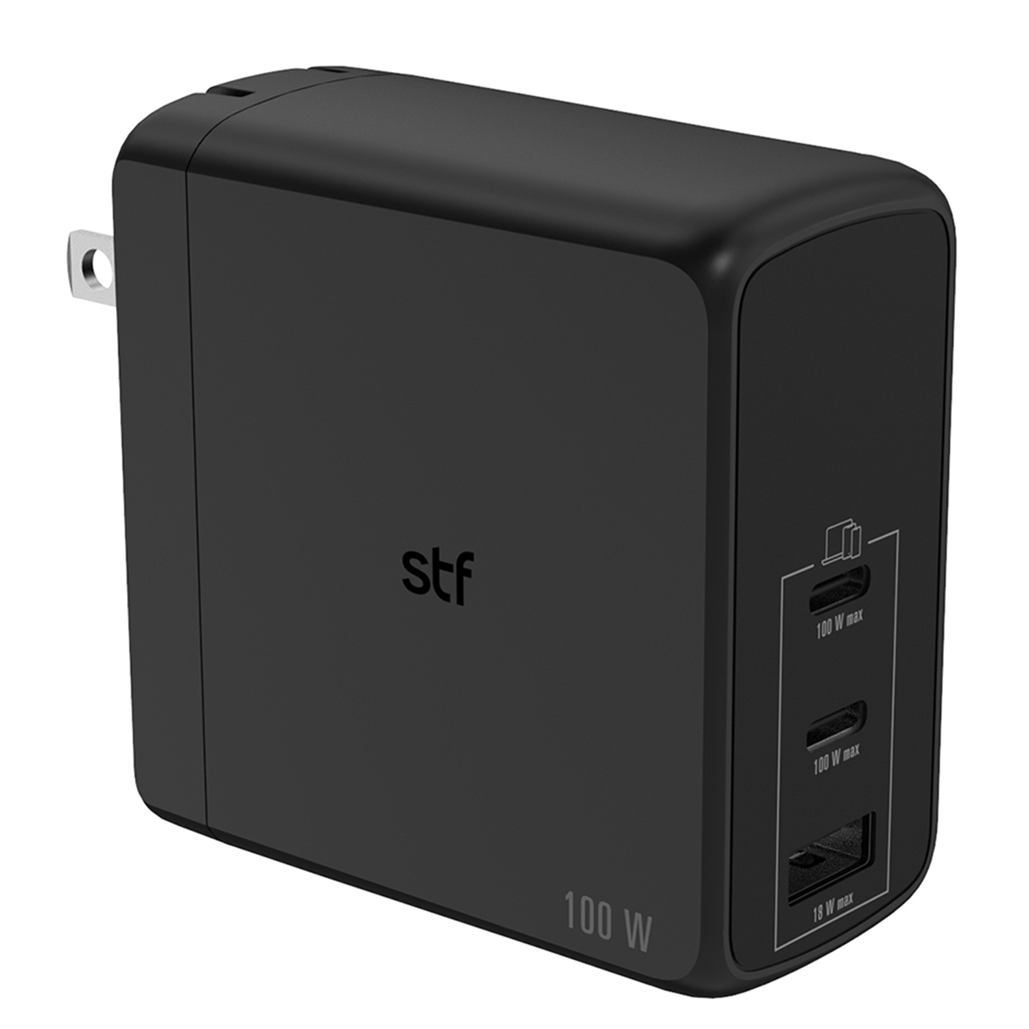 Cargador de Pared STF 100W GAN Usb/2 Tipo C image number null