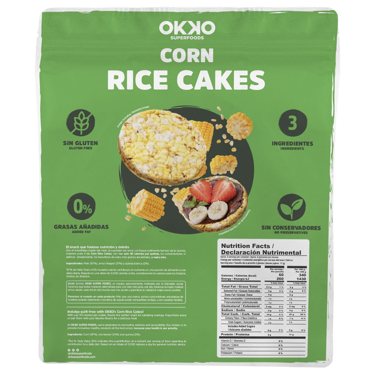 Galleta de Maíz con Arroz y Quinoa 136 g Okko image number null