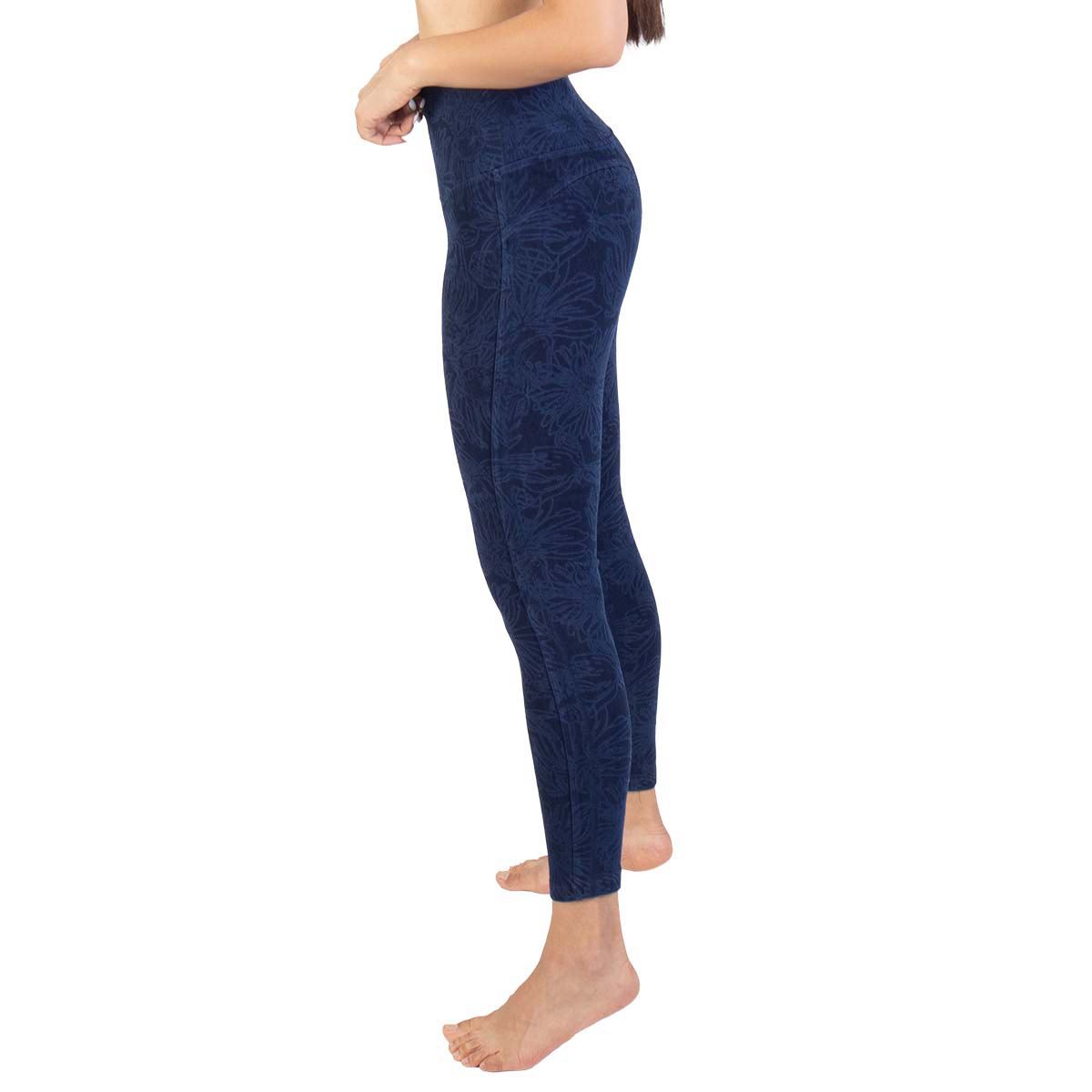 Leggin stretch control Oscar Hackman modelo OH-LEGSCON color azul marino estampado talla grande dama image number null
