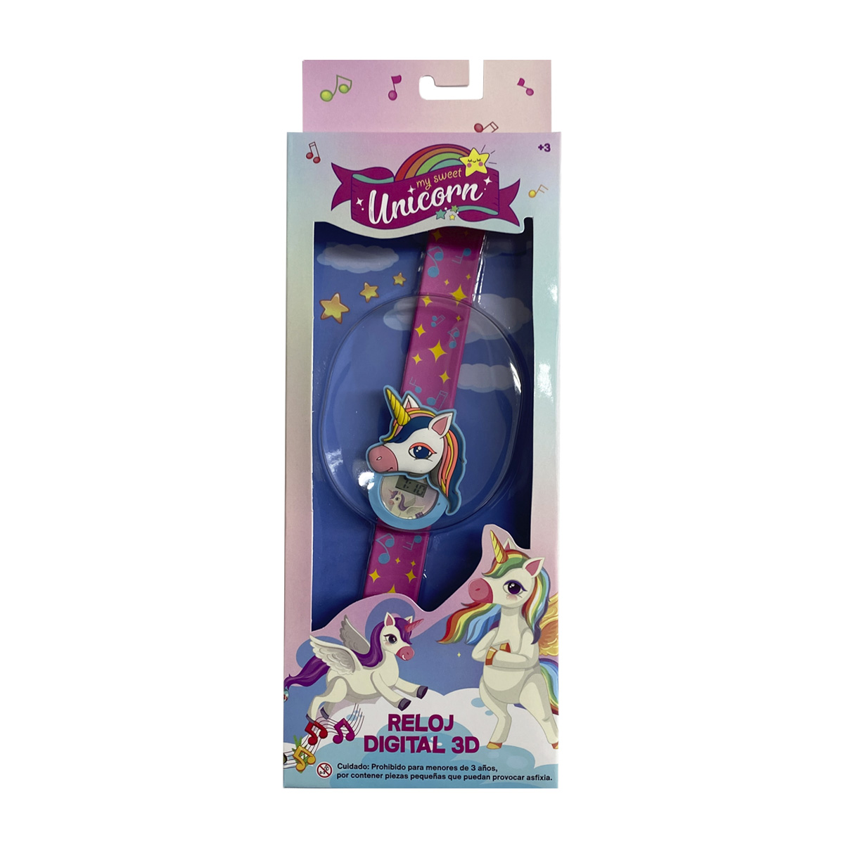 Reloj Digital 3 D Unicornios Switch image number null