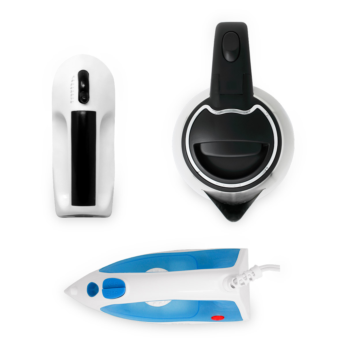 RCA Combo Básico de Electrodomésticos – Incluye Batidora de Mano, Tetera Eléctrica y Plancha de Vapor image number null