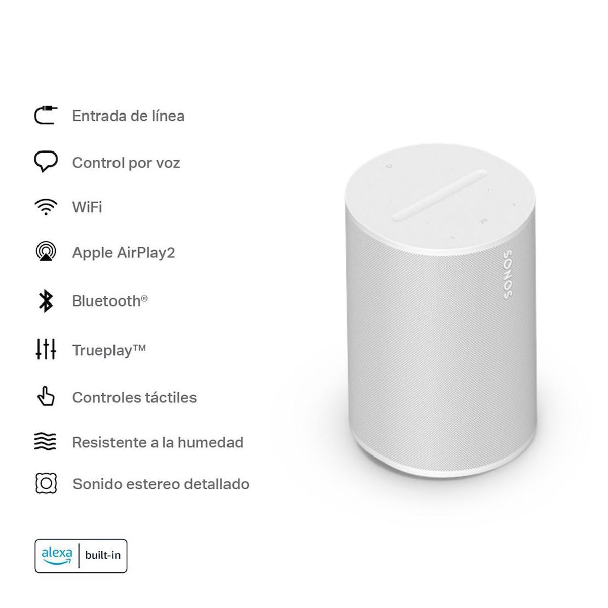 Bocina Sonos Era 100 con ac&uacute;stica y conectividad WiFi y bluetooth color blanco image number null