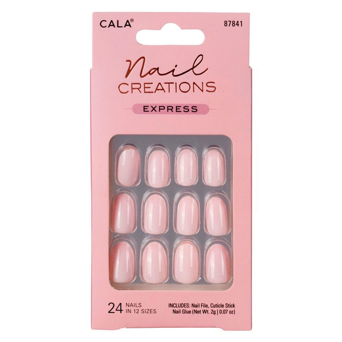 Kit U&ntilde;as Postizas Nail Creations Express Oval Rosa Beb&eacute; 24 piezas image number null