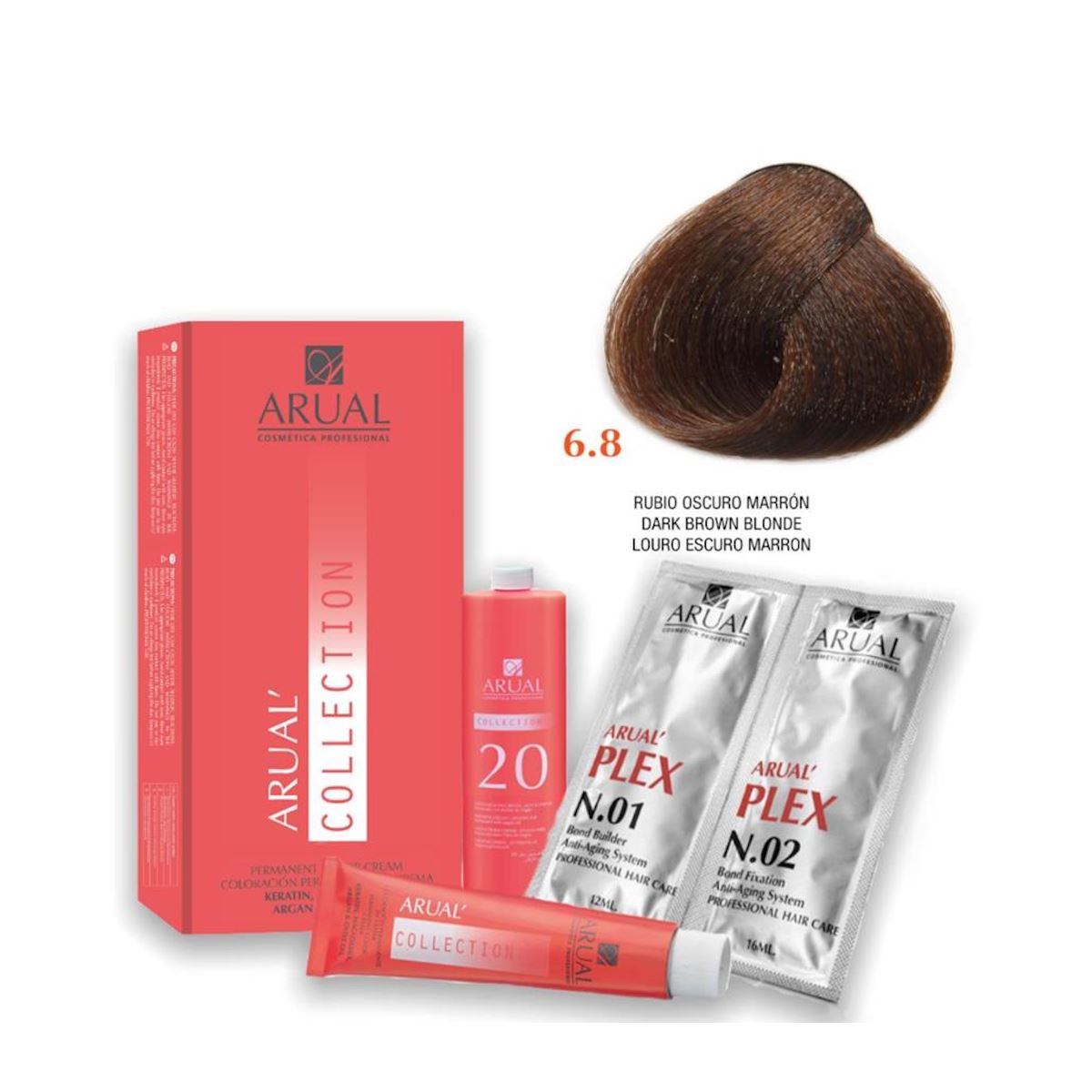 Arual Tinte # 6.8 Rubio Oscuro Marr&oacute;n Ceniza image number null
