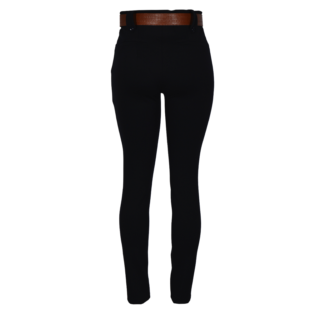 Pantalón Recto con Cinturón Philosophy Color Negro Talla Chica para Mujer image number null