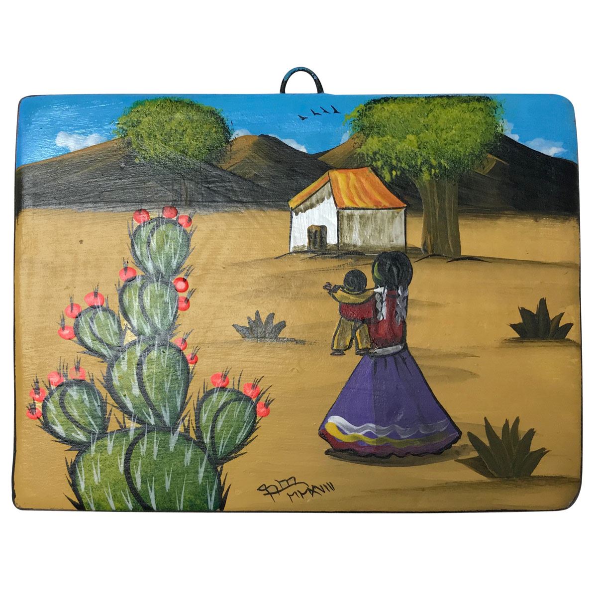 Cuadro de barro pintado a mano - Artesan&iacute;a image number null