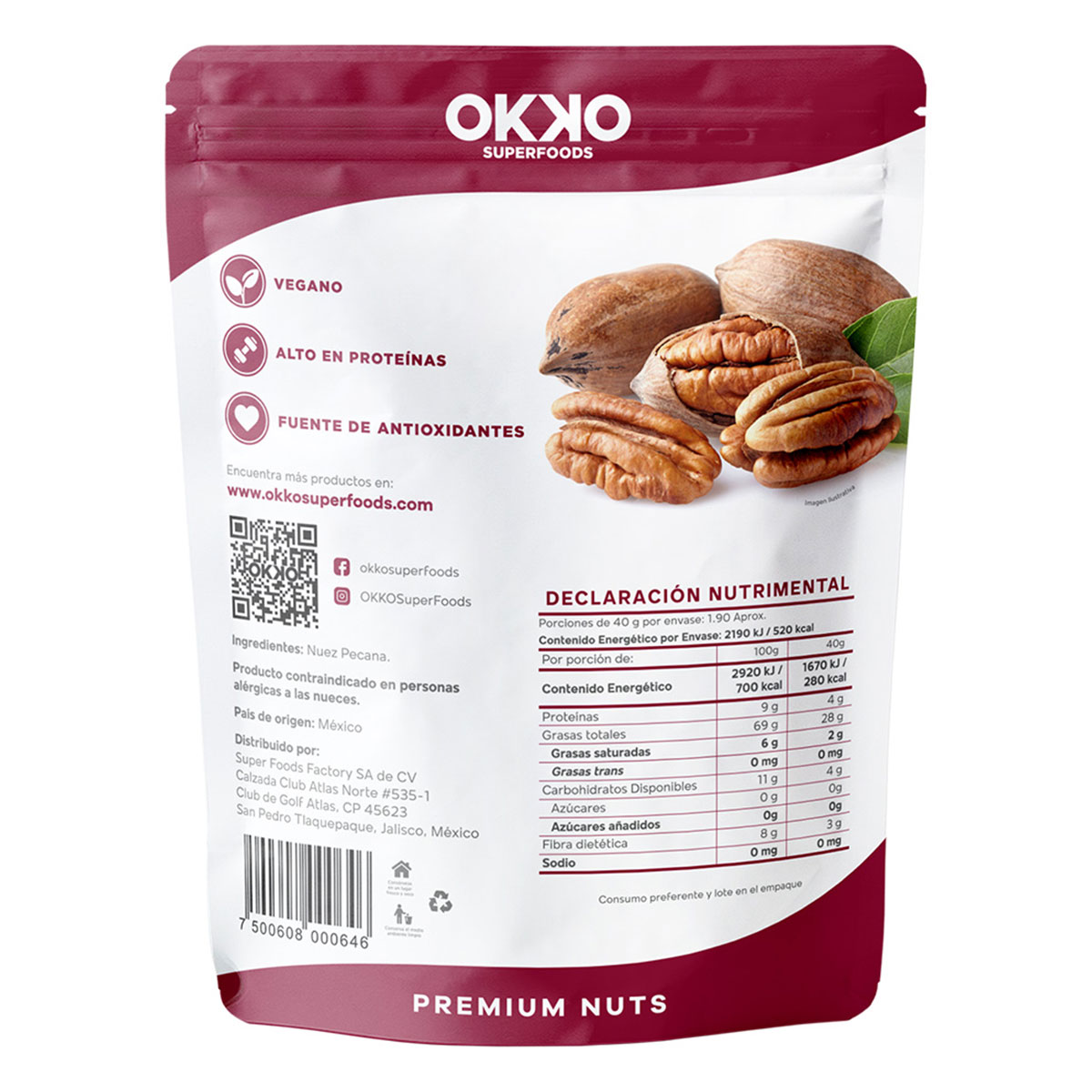 Nuez Pecana Okko 75g image number null