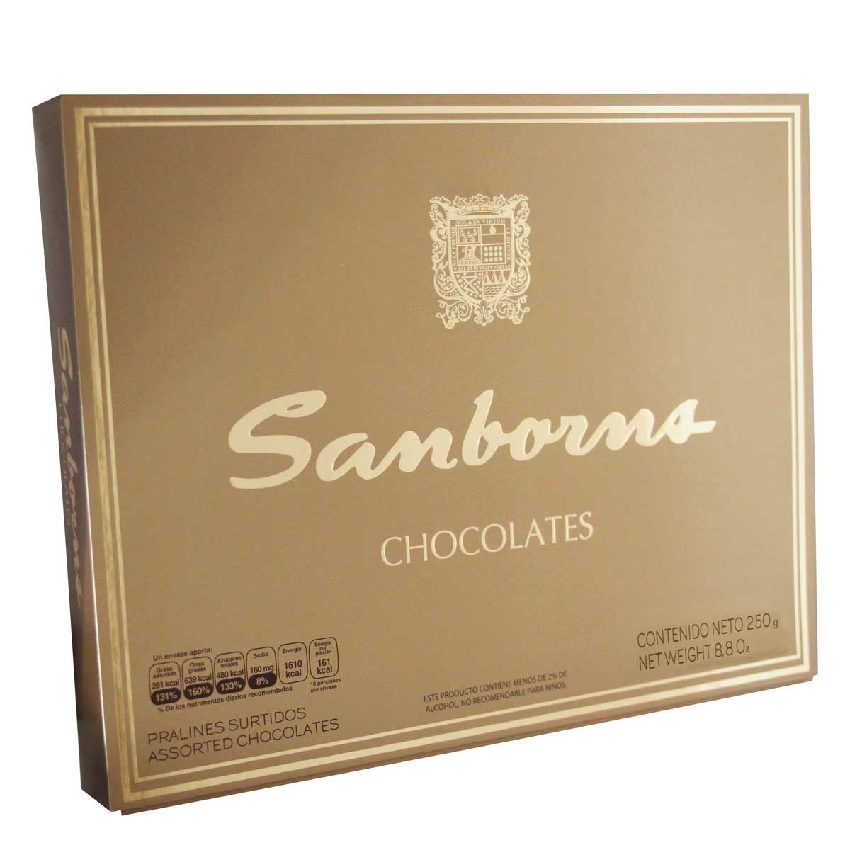 Caja de Chocolates Dorada de 250 gramos Sanborns image number null