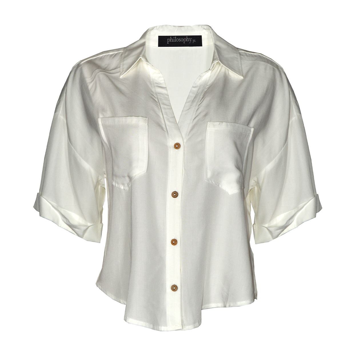 Blusa lisa con bolsillos para mujer Philosophy (Talla Mediana) image number null
